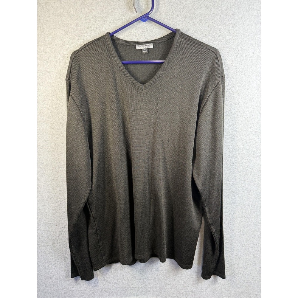Doc & Amelia Sweater Mens XL Black V Neck Lightweight Long Sleeve Workwear Knit